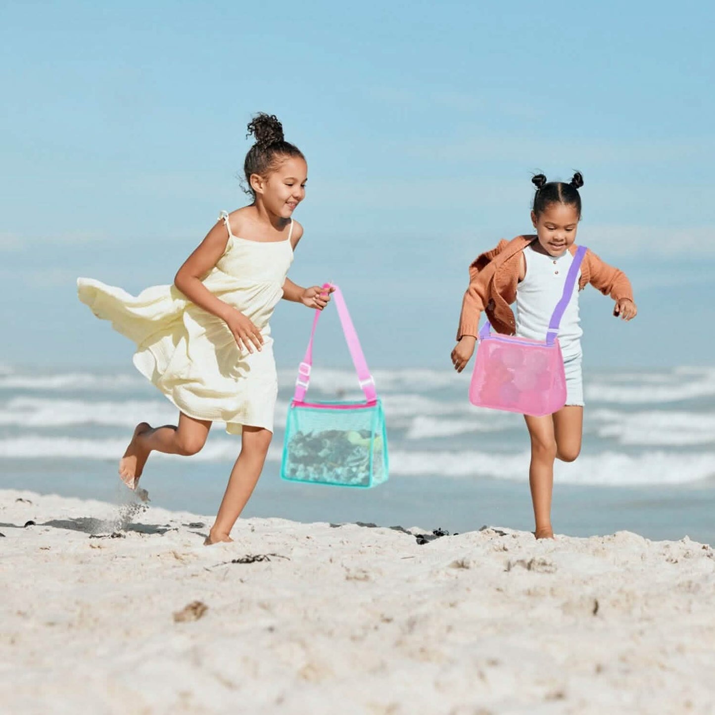 3-Pieces: Beach Mesh Bags Seashell Sand Tote Bag DailySale