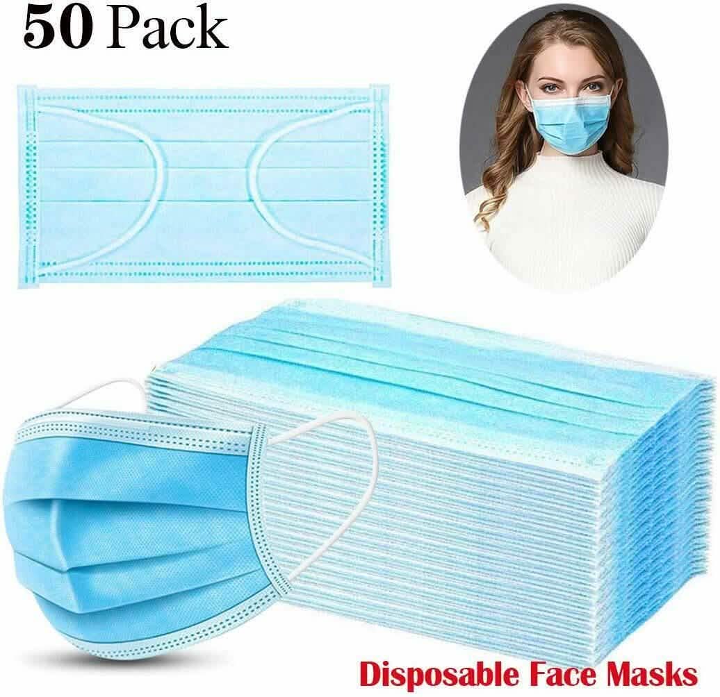 3-Ply Disposable Masks Non-Medical Sanitary Surgical Earloop Face Mask Lot DailySale