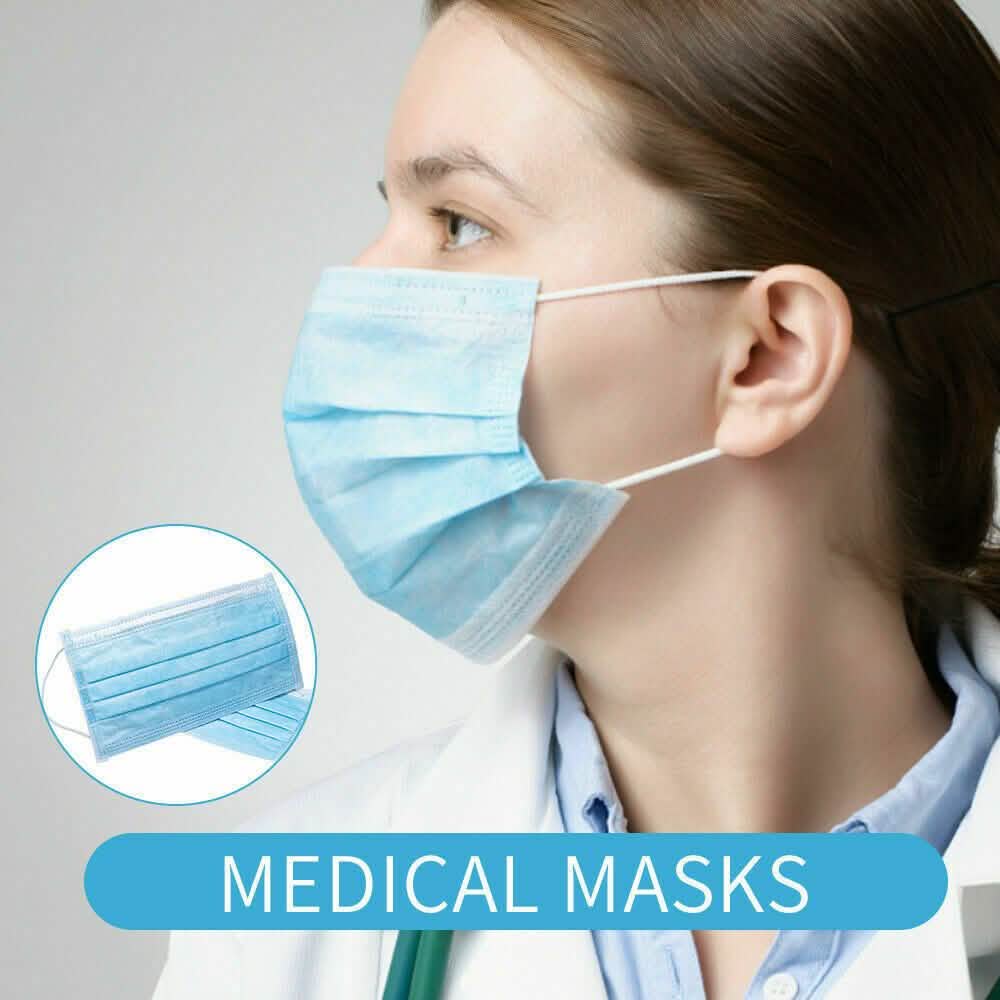 3-Ply Disposable Masks Non-Medical Sanitary Surgical Earloop Face Mask Lot DailySale