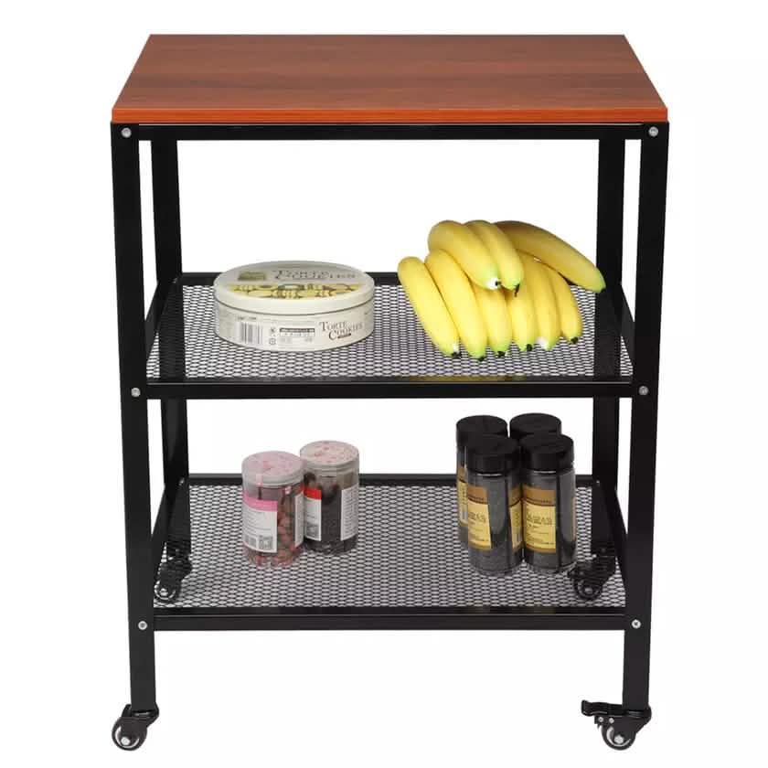 3-Tier Kitchen Microwave Cart Standing Bakers Rack Storage Cart DailySale