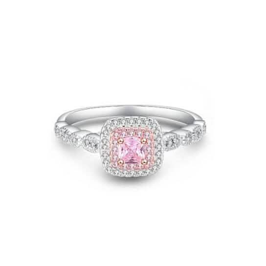 3.00 CTTW Pink Sapphire Princess Cut Halo Ring DailySale