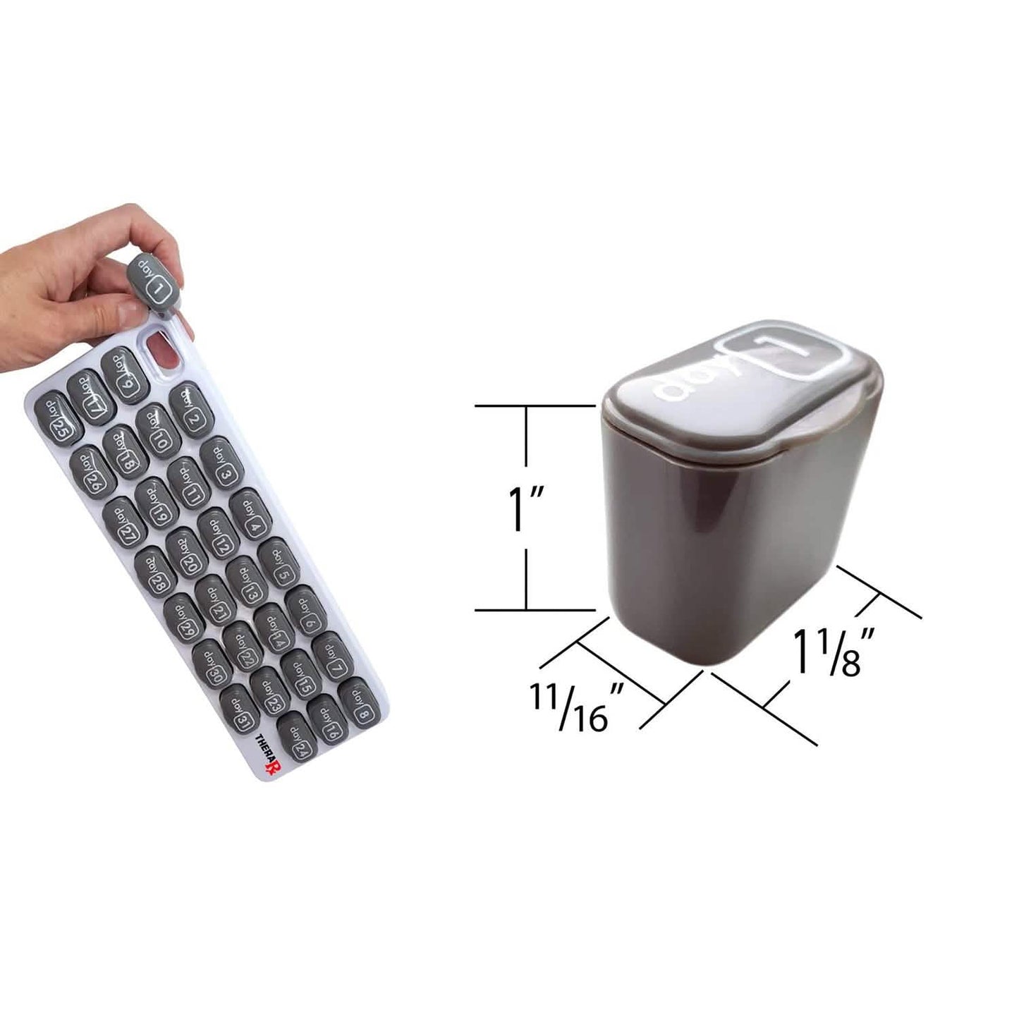 31 Day Monthly Pill And Vitamin Organizer With Large Removable Pods DailySale
