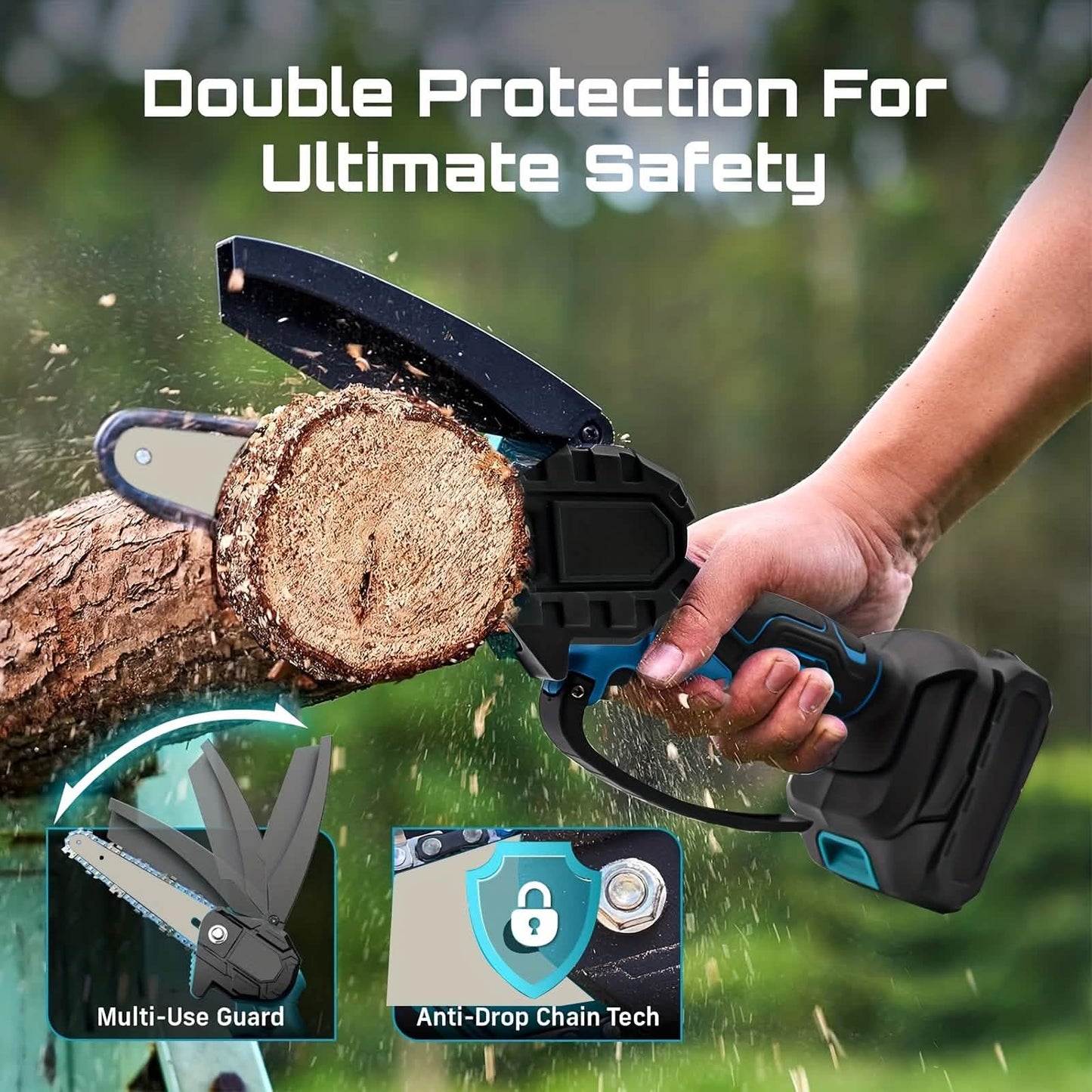 6-inch Cordless Mini Chainsaw – Handheld Electric, Lightweight, Battery-Powered DailySale