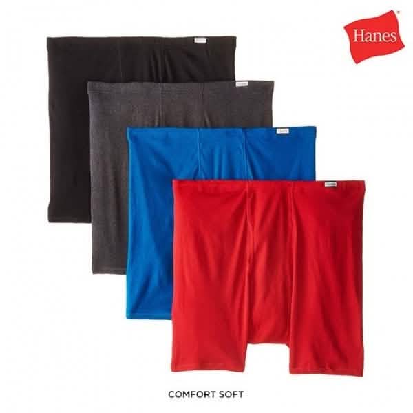 4-Pack: Hanes 100% Cotton Boxer Briefs - Size: Small DailySale