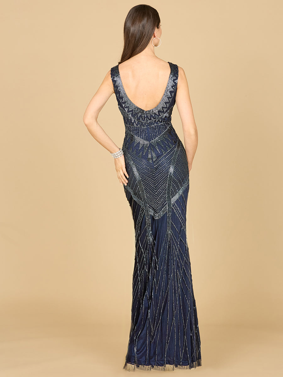 Lara 33552 - Fitted Dress With Tonal Beading Lara New York