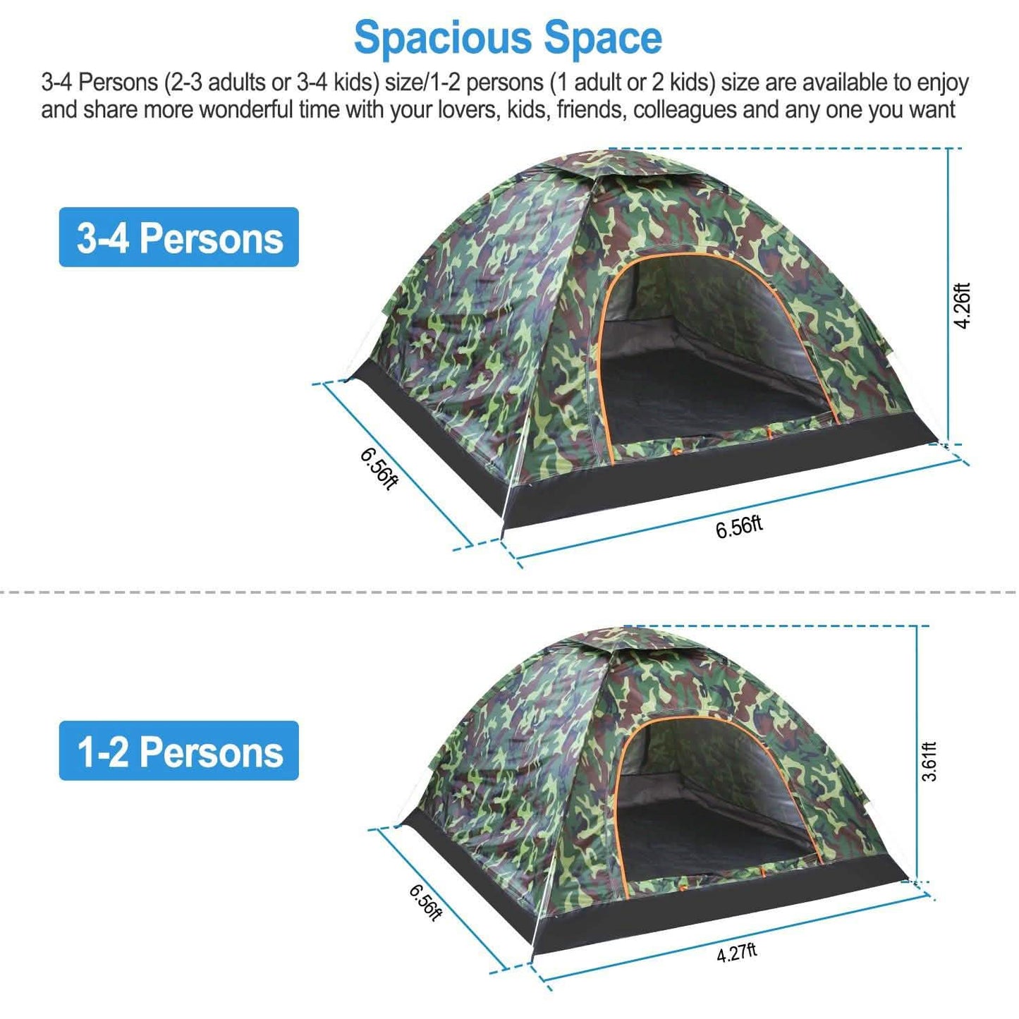 3/4 Person Instant Pop Up Dome Tent DailySale