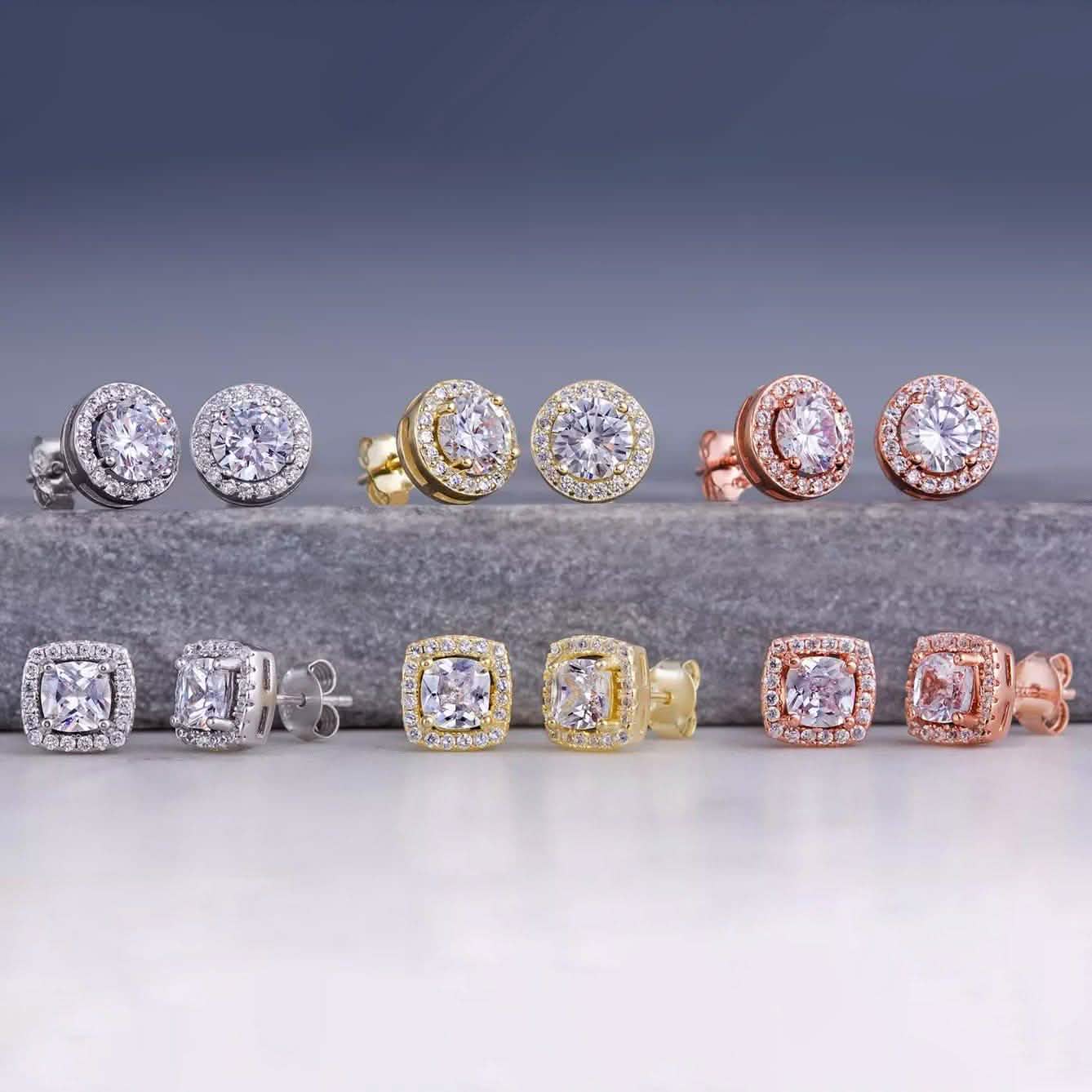 3.44 CTTW Halo Stud Earrings with Swarovski Elements DailySale