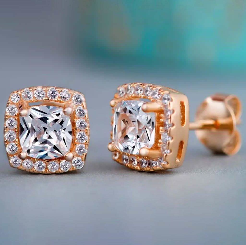 3.44 CTTW Halo Stud Earrings with Swarovski Elements DailySale