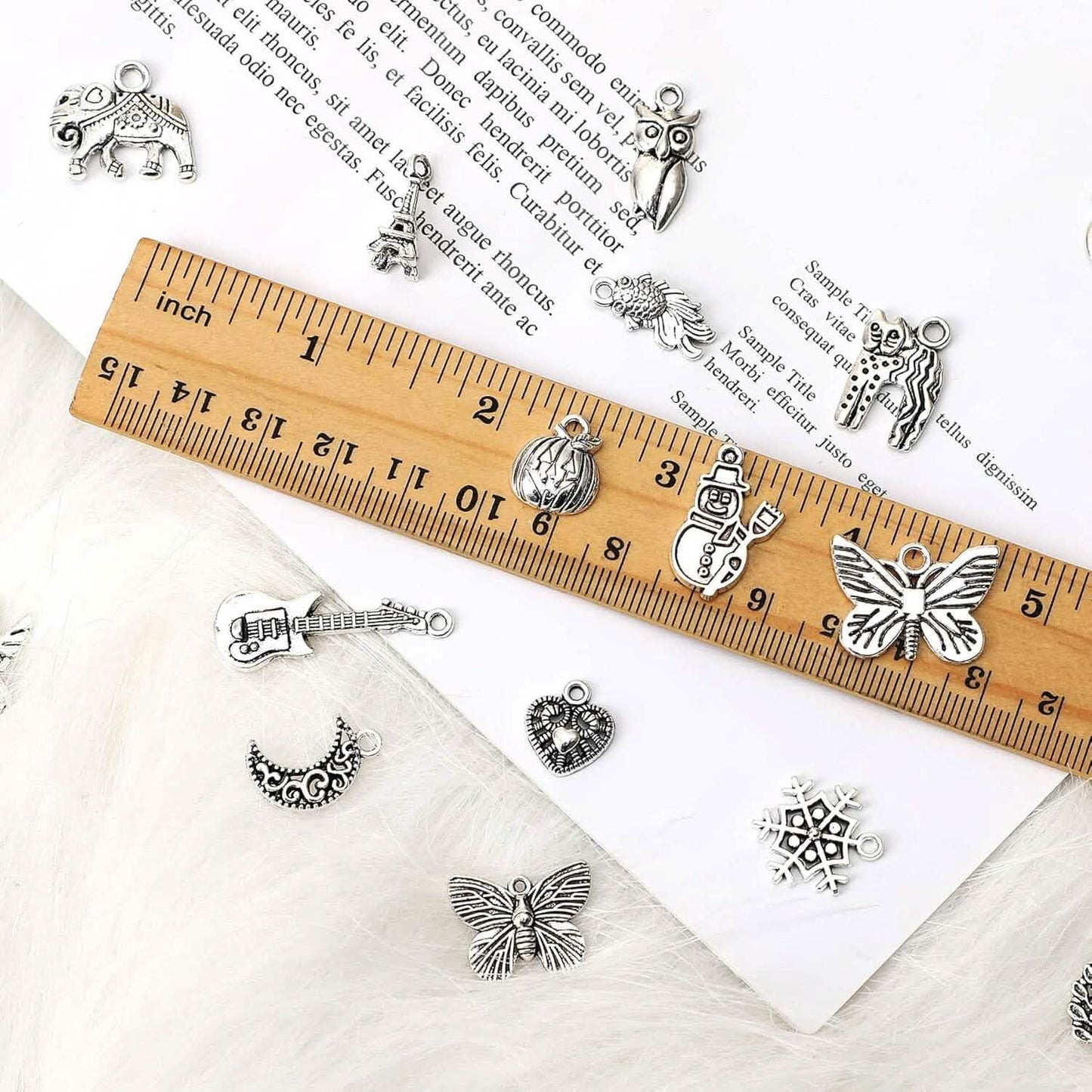 50-Pieces: Silver Charms for Jewelry Making Wholesale Bulk Tibetan Silver Charm Pendants for DIY Necklace Bracelet Earring Craft Supplies DailySale