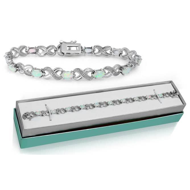 3.55 CTW Genuine Opal "X's and O's" Opal Bracelet By MUIBLU Gems DailySale