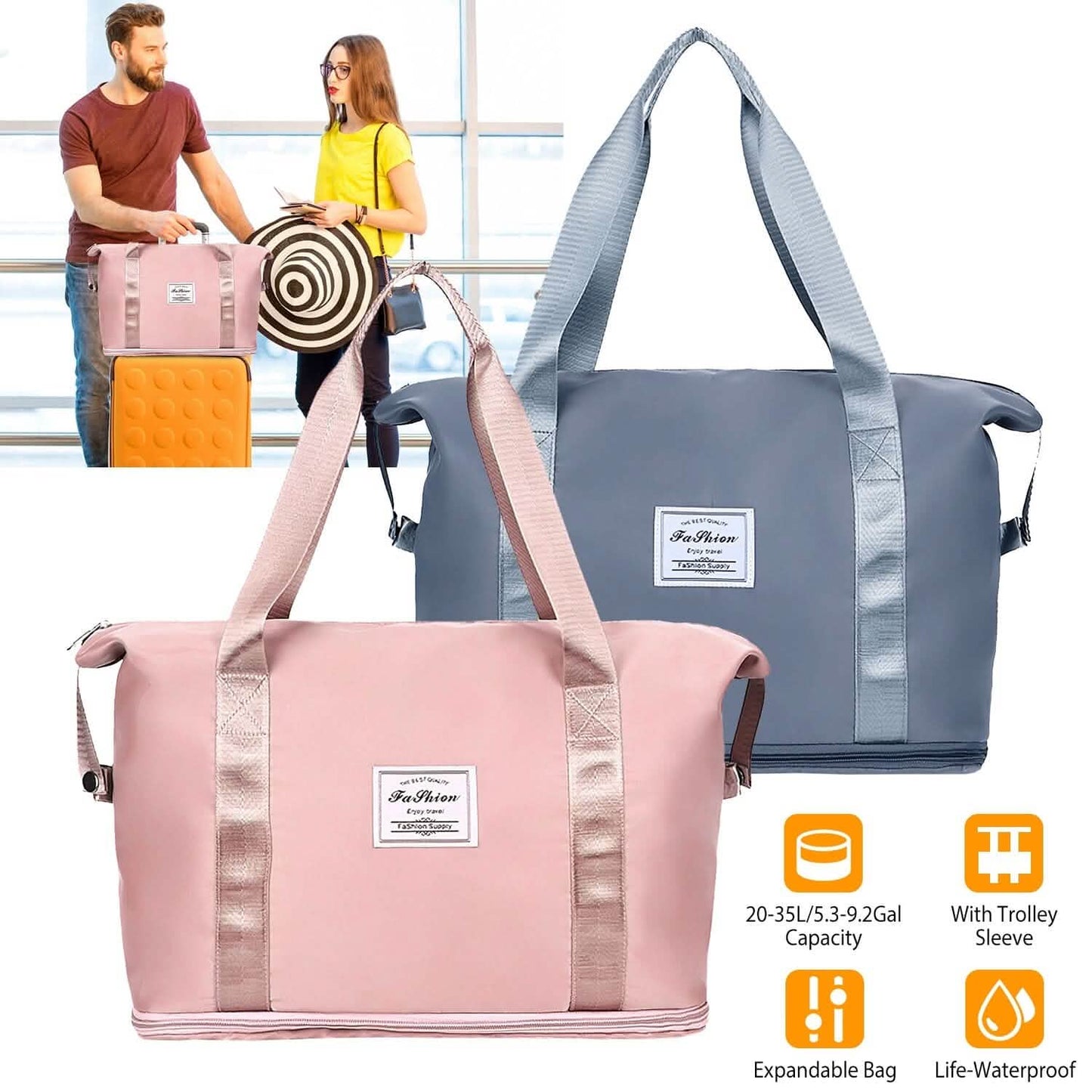 35L/9.2Gal Shoulder Travel Duffle Bag with Luggage Sleeve DailySale
