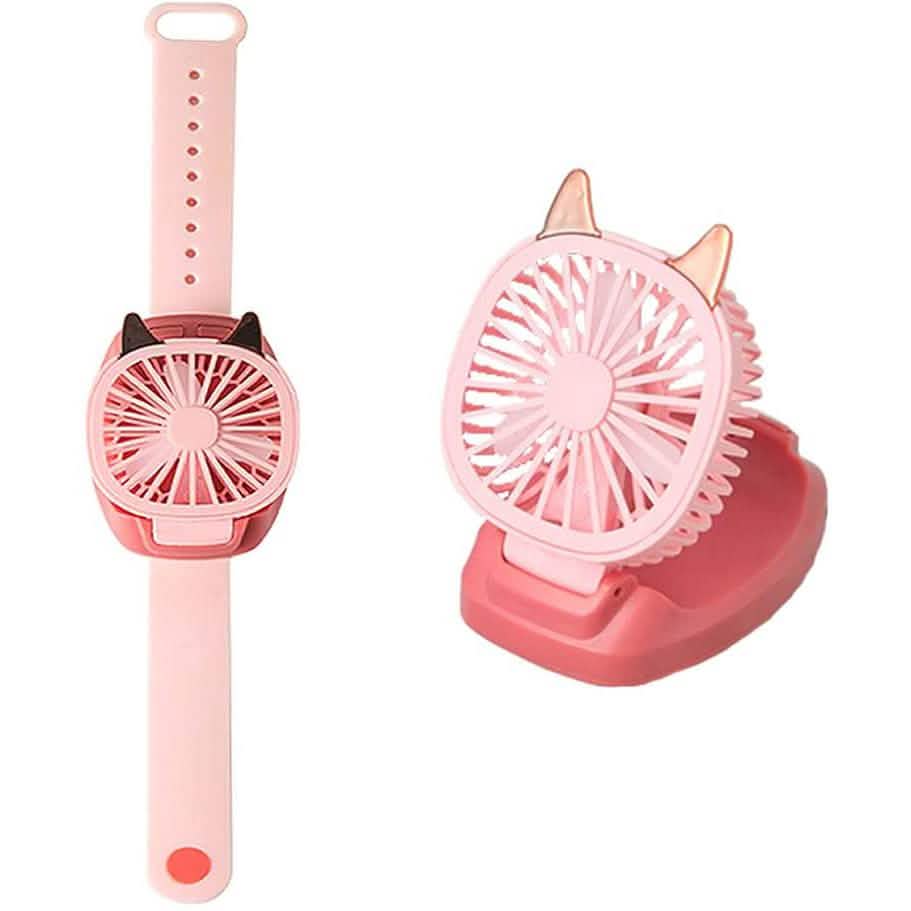 360°Rotation Kids Portable Wrist Strap Mini Watch Hand Held Fan Cat Design DailySale