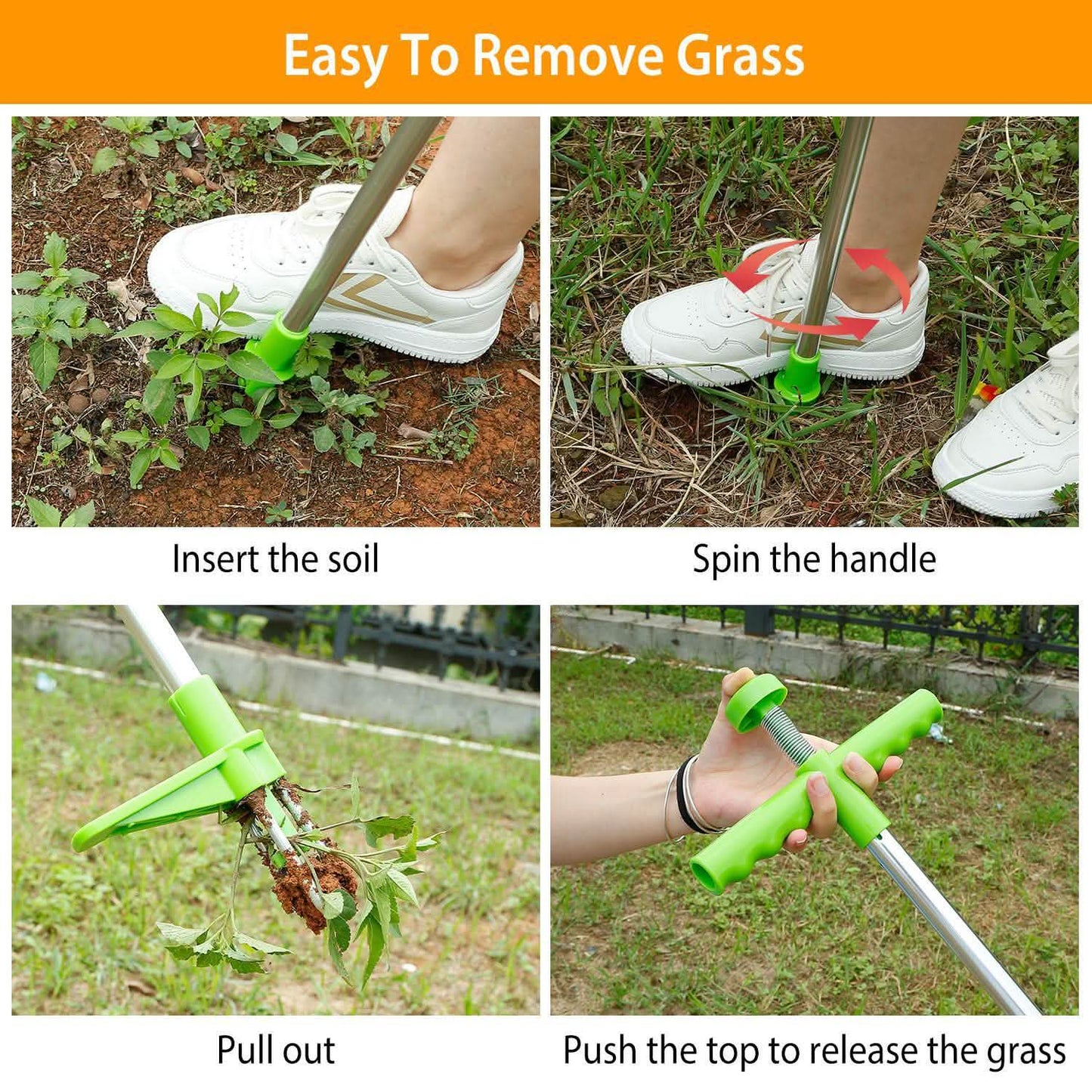 38.98" Weed Puller Twister Stand Up Root Removal DailySale