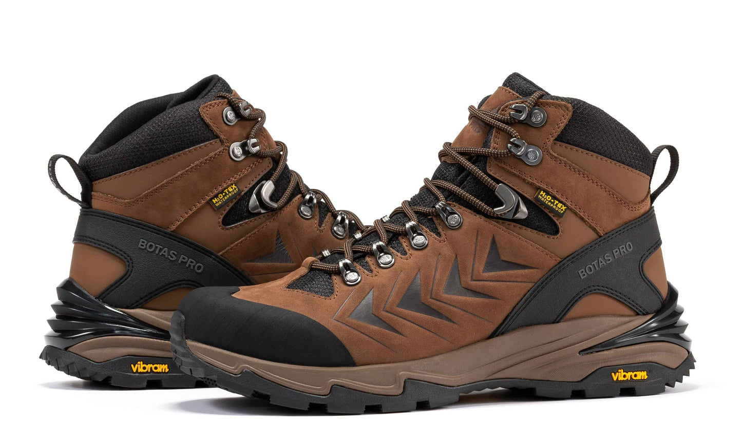 Botas Pro Brown 6 Inch Waterproof Hiking Boots with VIBRAM® Traction Lug Outsole BP22121