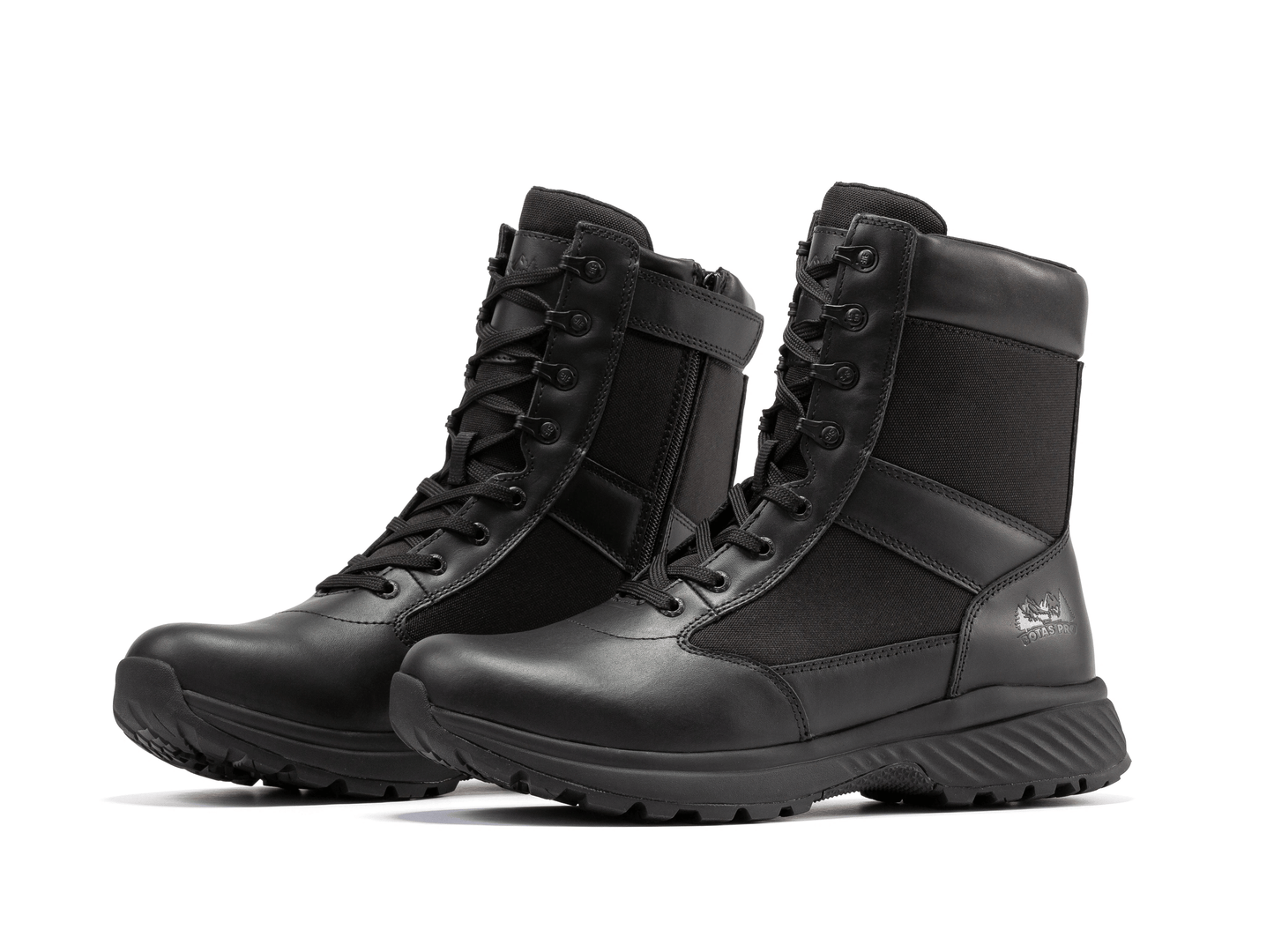 Botas Pro Black Men's 8 inch Side Zipper Military Tactical Boots BP703 Rock Rooster Footwear Inc