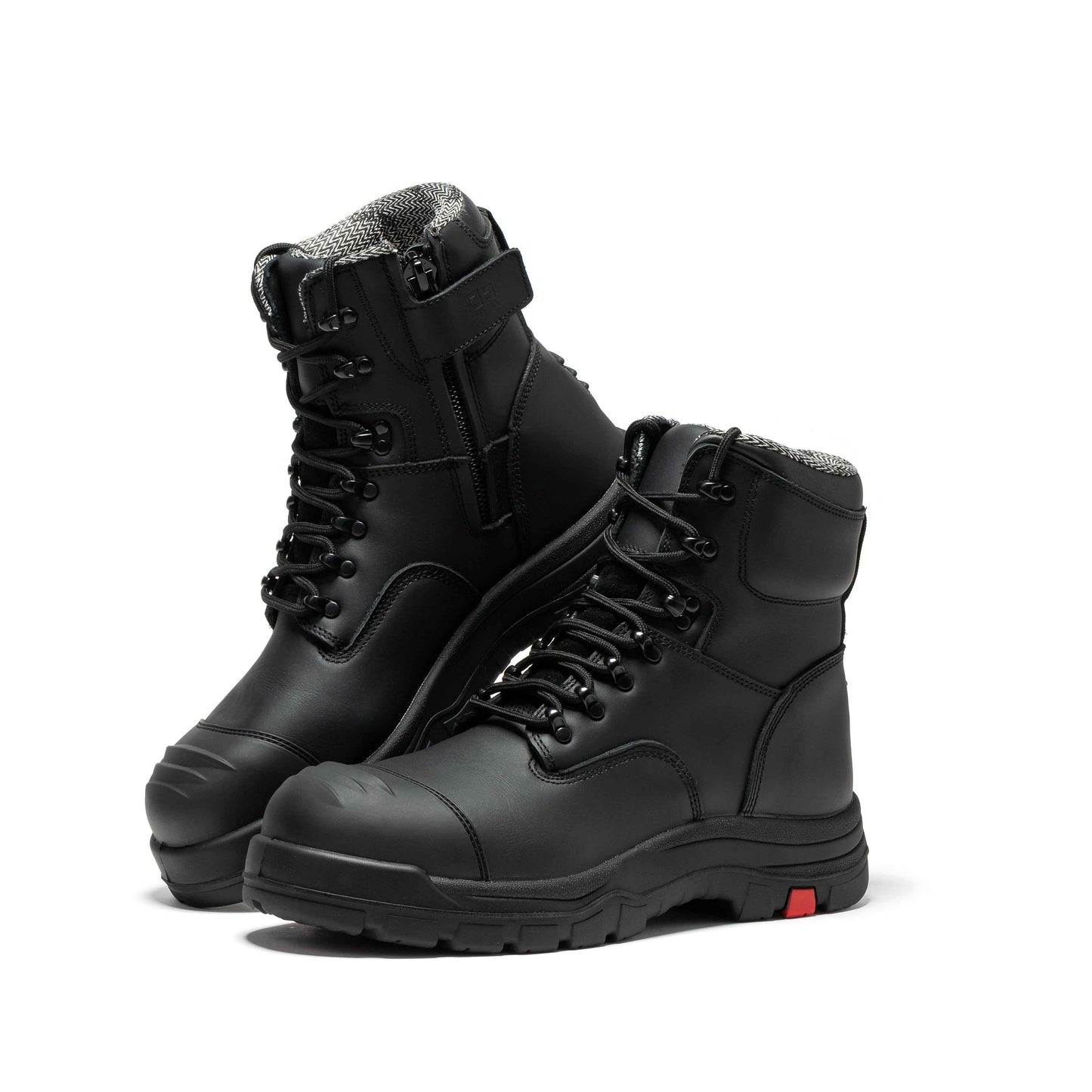 ROCKROOSTER Roslyn Black 7 inch Zip-sided Composite Toe Leather Work Boots CP245Z