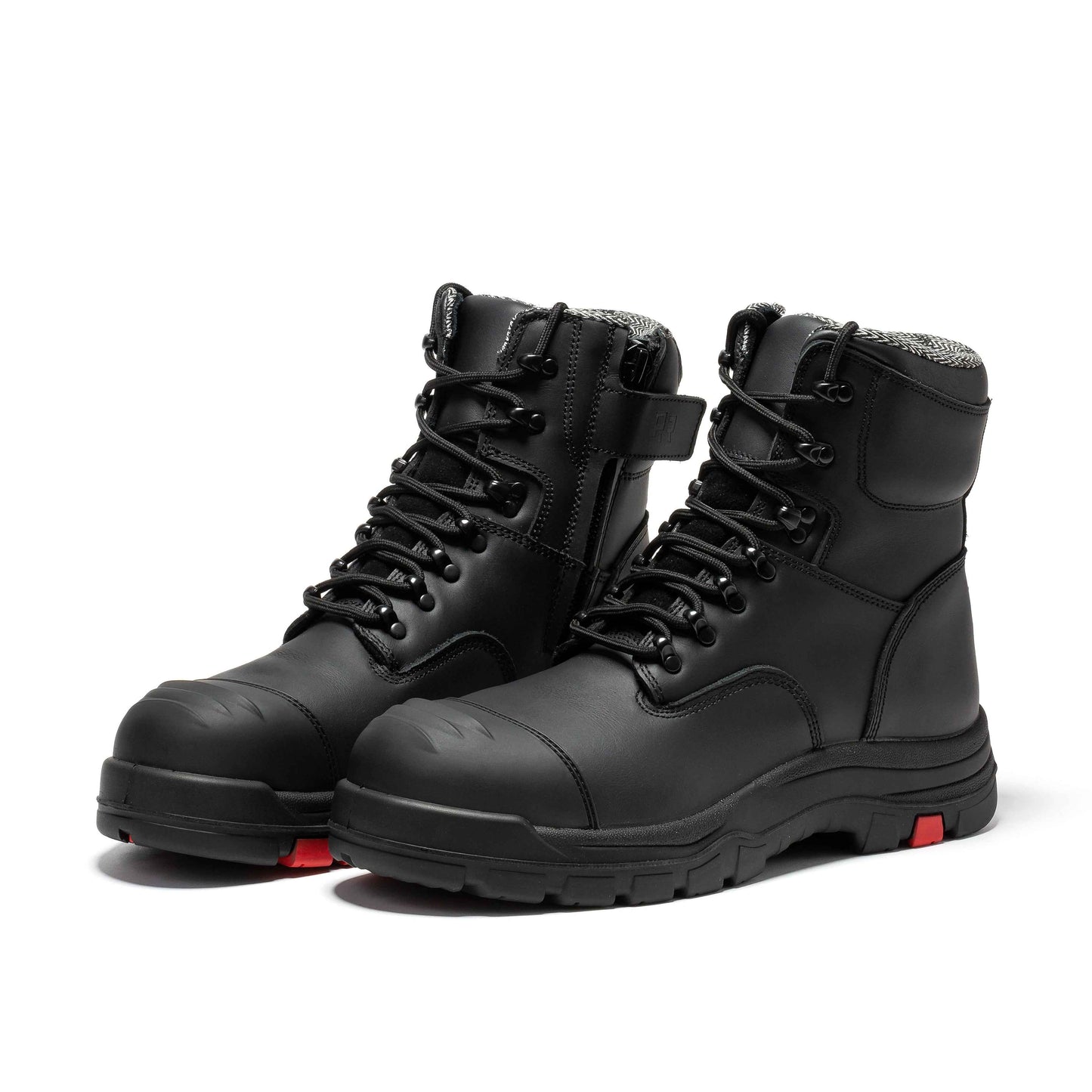 ROCKROOSTER Roslyn Black 7 inch Zip-sided Composite Toe Leather Work Boots CP245Z