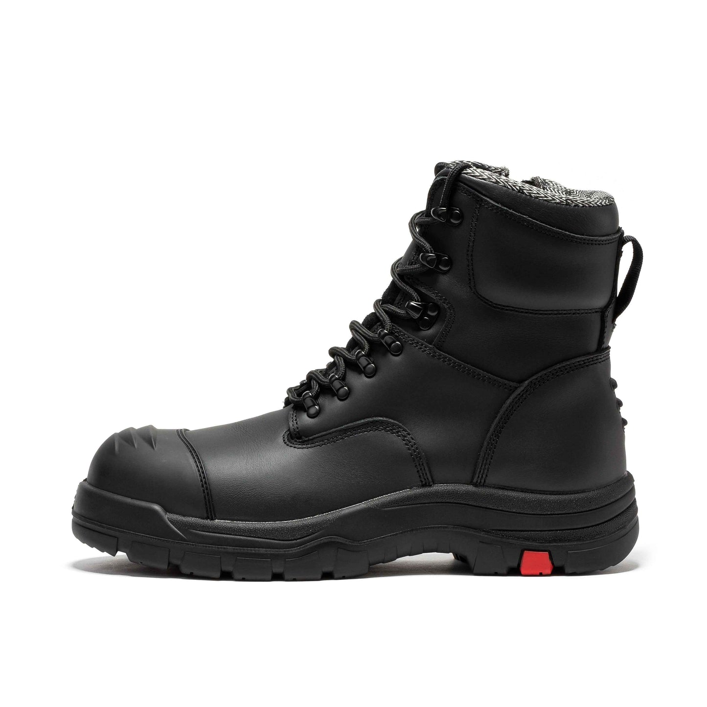 ROCKROOSTER Roslyn Black 7 inch Zip-sided Composite Toe Leather Work Boots CP245Z