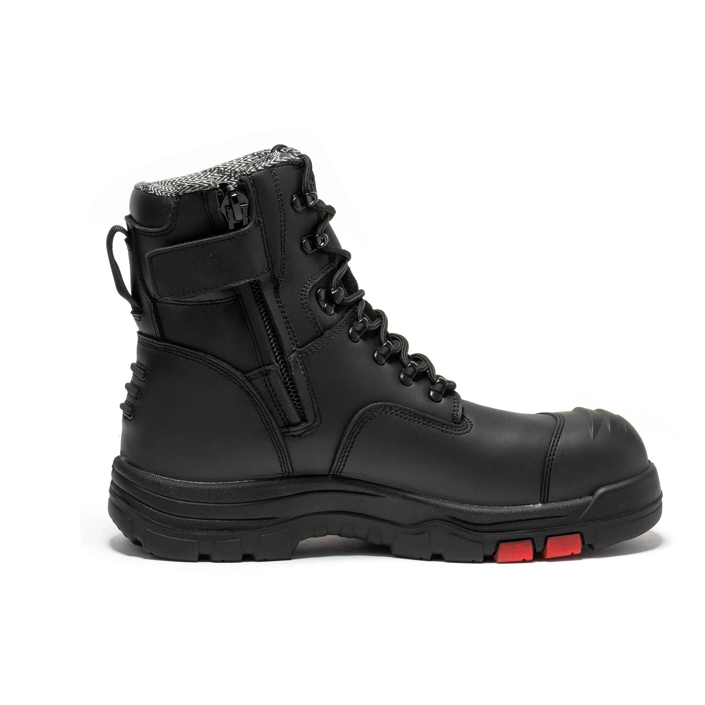 ROCKROOSTER Roslyn Black 7 inch Zip-sided Composite Toe Leather Work Boots CP245Z