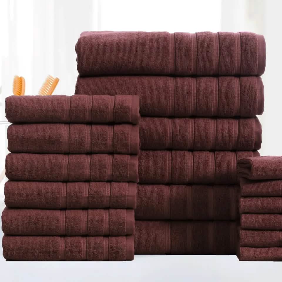 18-Piece: Bibb Home Zero Twist Egyptian Cotton Towel Set DailySale