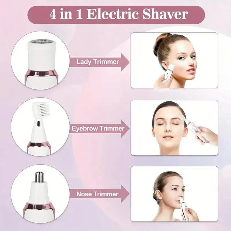 4-in-1 Silky-Smooth Electric Shaver for Women - Wet/Dry, USB Rechargeable & Portable for Full Body Use DailySale