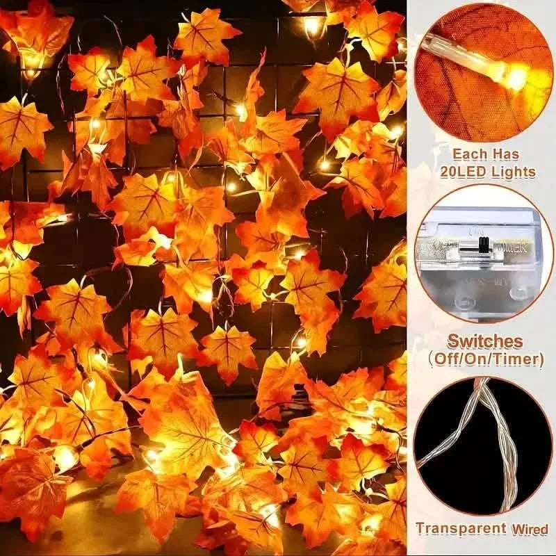 4-Pack: 2M 20LED Fall Garland Fall Decorations LED DailySale