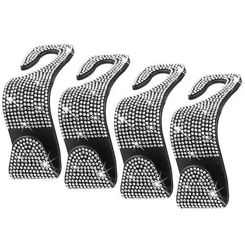 4-Pack: Car Headrest Hooks Bling Rhinestones Back Seat Organizer Hanger Holder DailySale