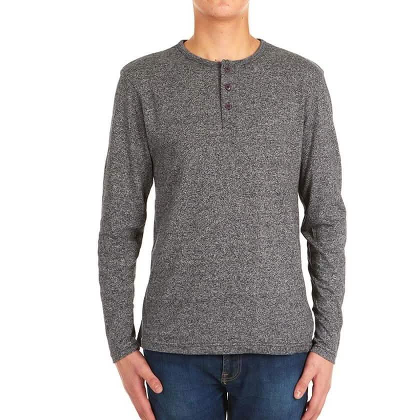 4-Pack: Men's Long-Sleeve Marled Henley Shirts - Size: Medium DailySale