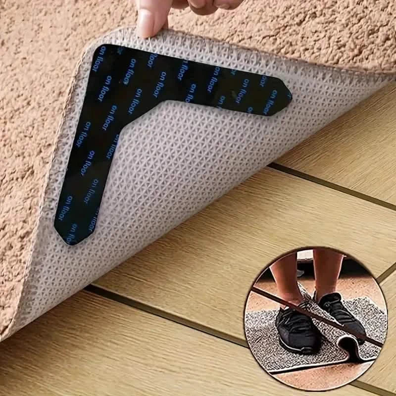 4-Pack: Reusable Non-Slip Carpet Rug Stickers DailySale