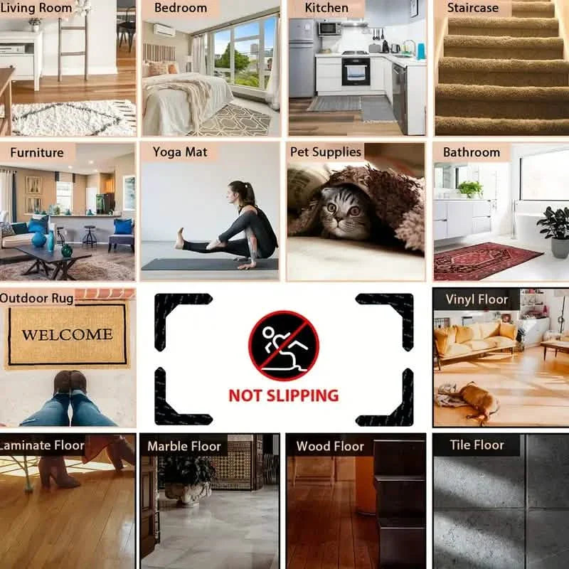 4-Pack: Reusable Non-Slip Carpet Rug Stickers DailySale