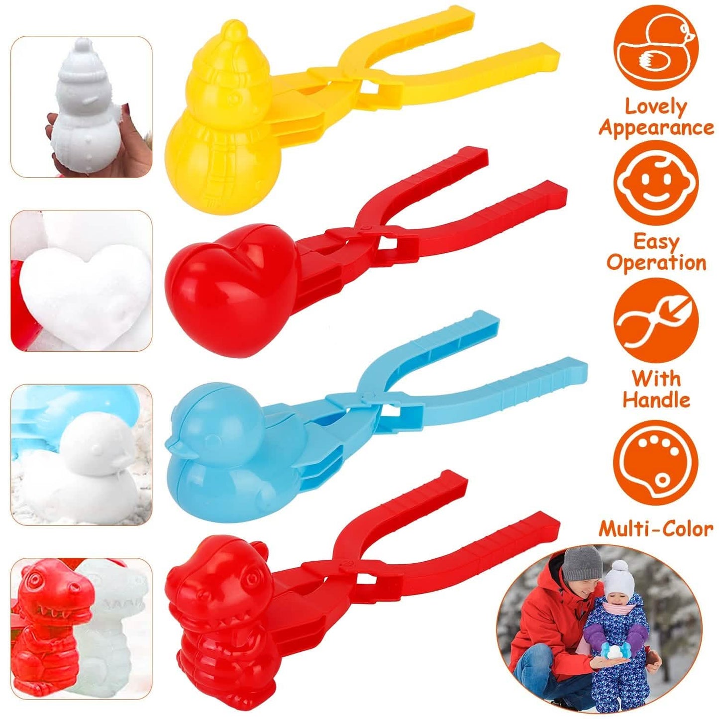 4-Pack: Snowball Makers Set Clip Snow Molds DailySale