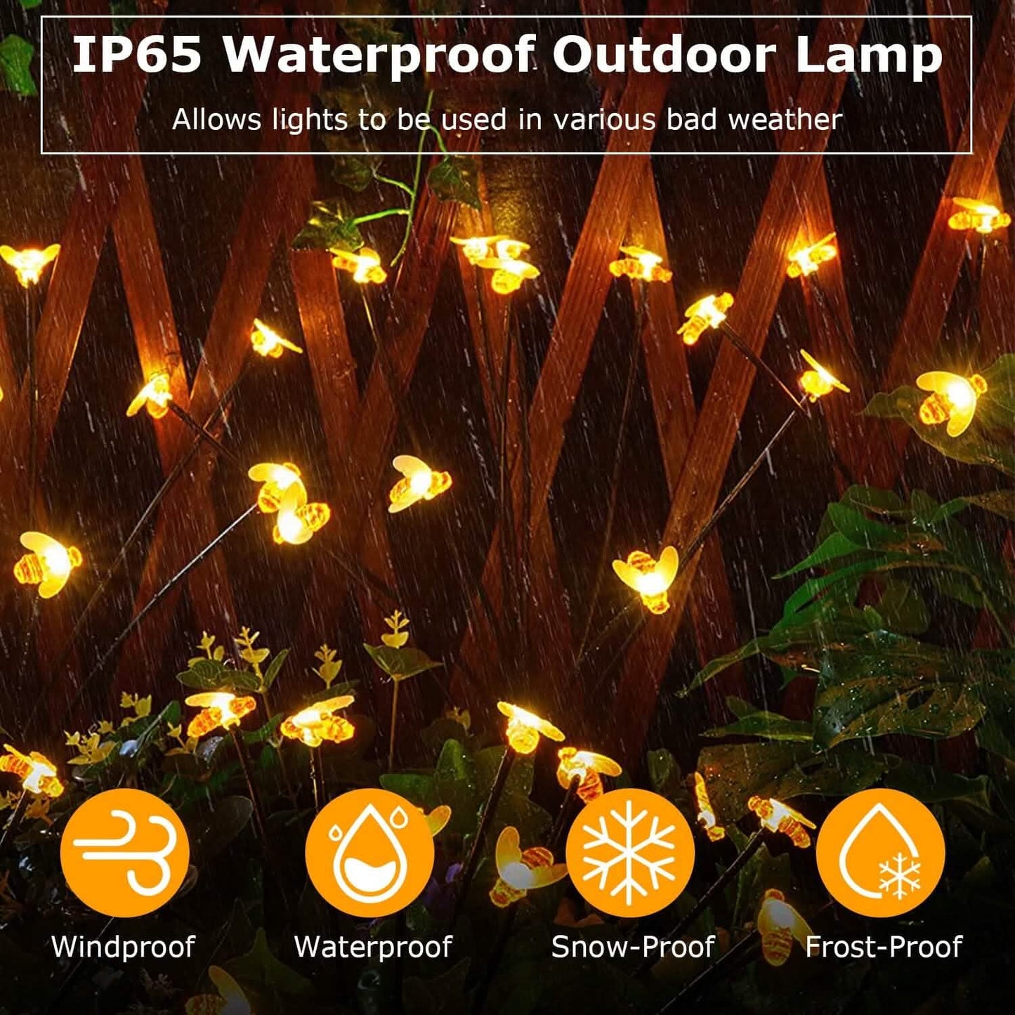 4-Pack: Solar Powered Stake Bee Light 2 Lighting Mode Lifelike Firefly DailySale