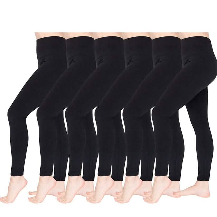 4-Pack: Women’s Fleece Lined Leggings High Waist (One Size) DailySale