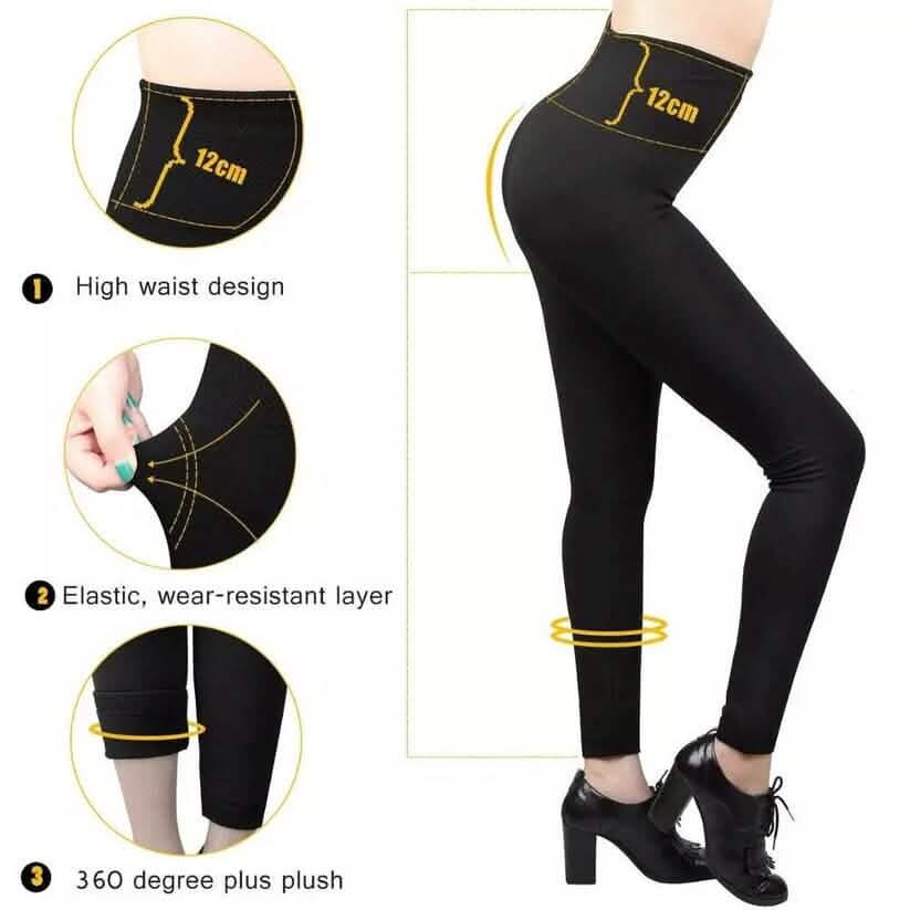 4-Pack: Women’s Fleece Lined Leggings High Waist (One Size) DailySale