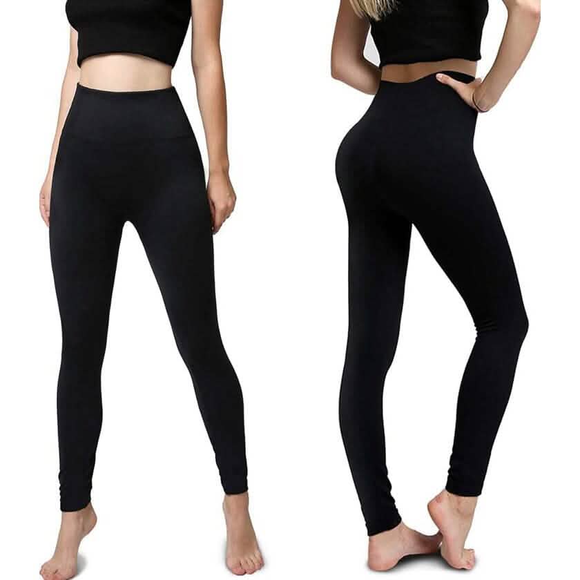 4-Pack: Women’s Fleece Lined Leggings High Waist (One Size) DailySale