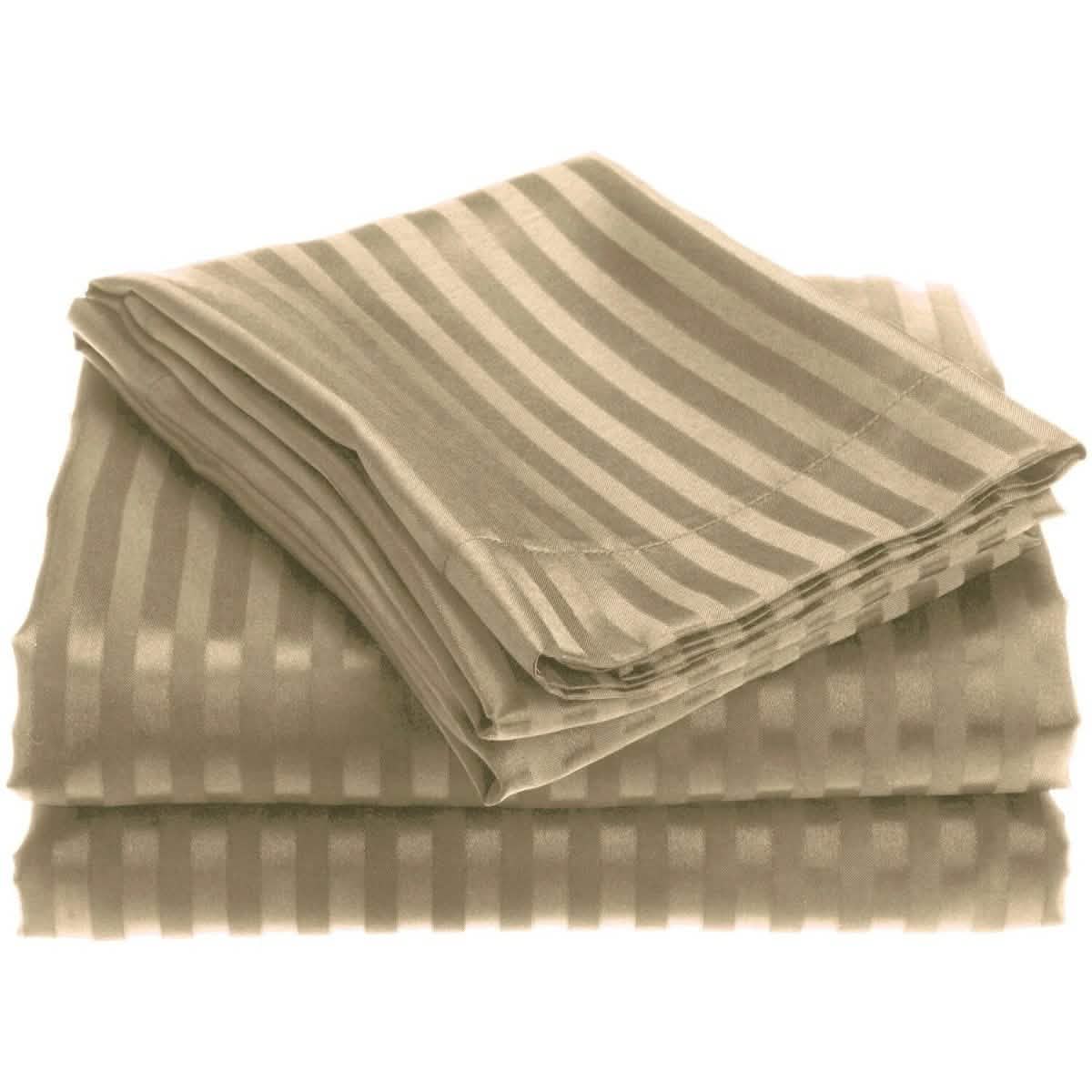 4-Piece: 1800 Series Brushed Microfiber Dobby Striped Sheet Set DailySale