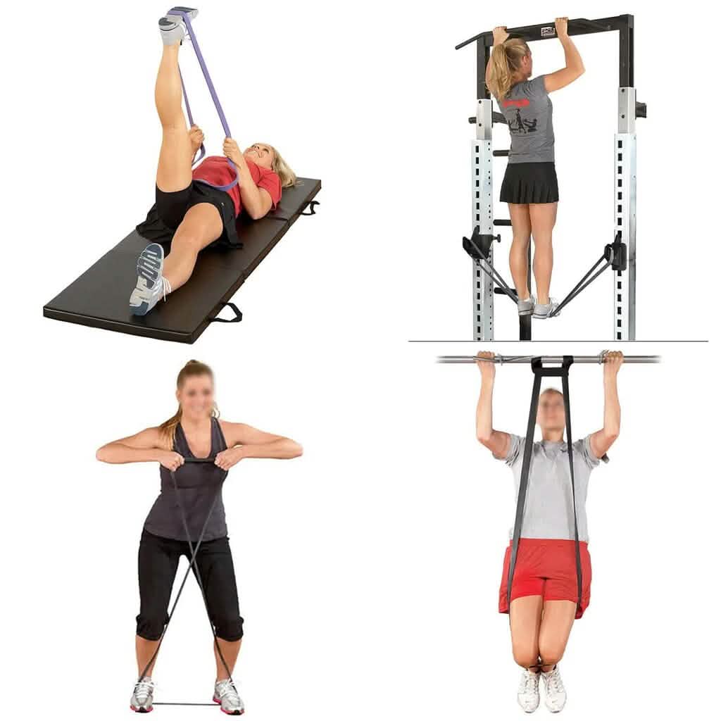 4-Piece: Exercise Bands Latex Resistance elastic Band -Pull Up Assist Bands Fitness DailySale