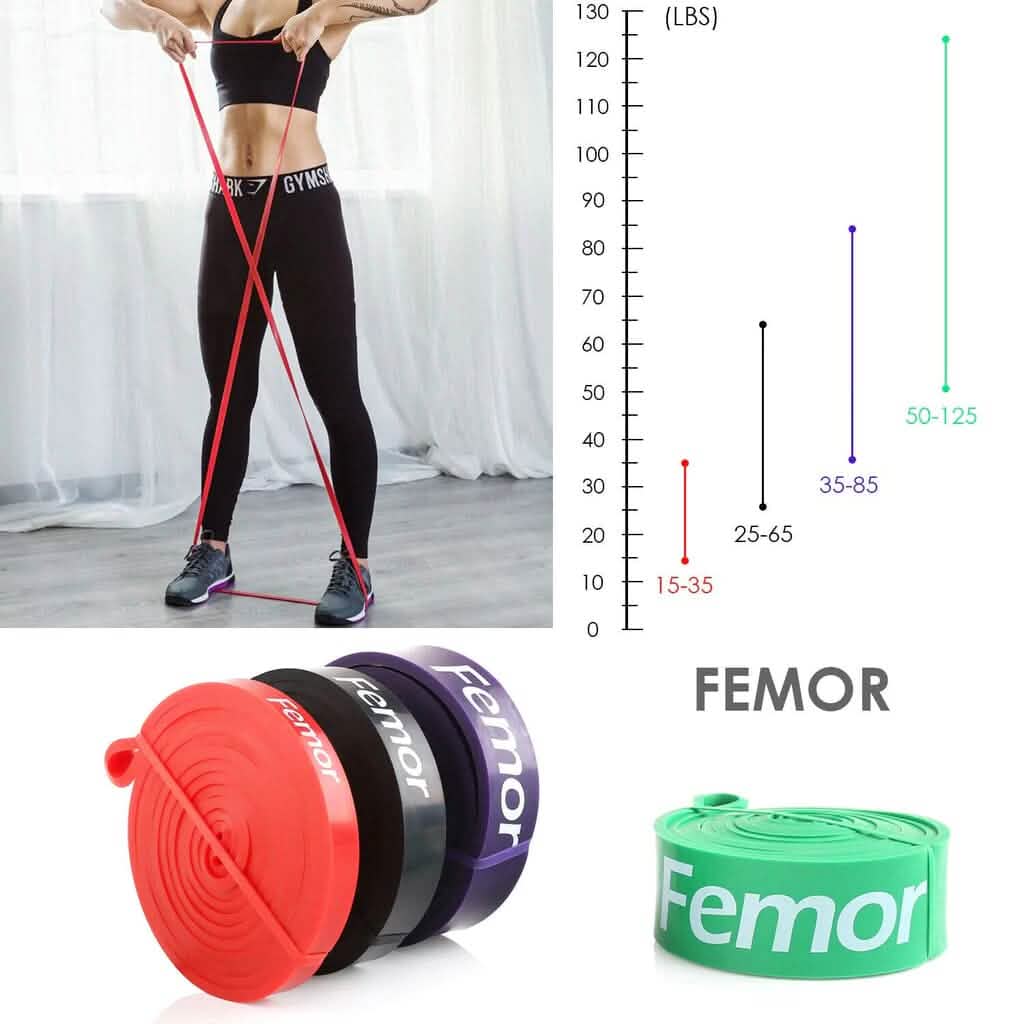 4-Piece: Exercise Bands Latex Resistance elastic Band -Pull Up Assist Bands Fitness DailySale