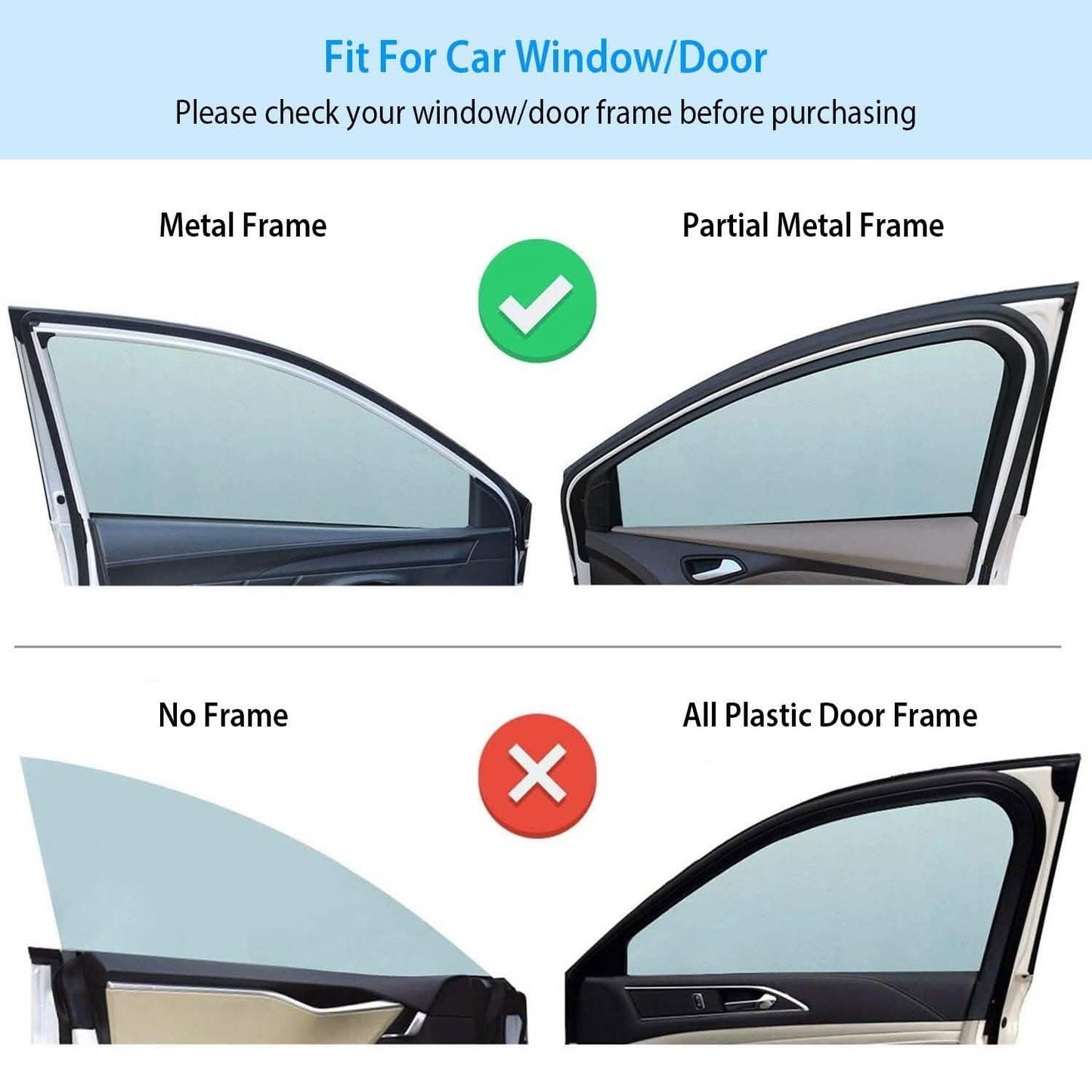 4-Piece: Front Rear Car Window Magnet Covers DailySale