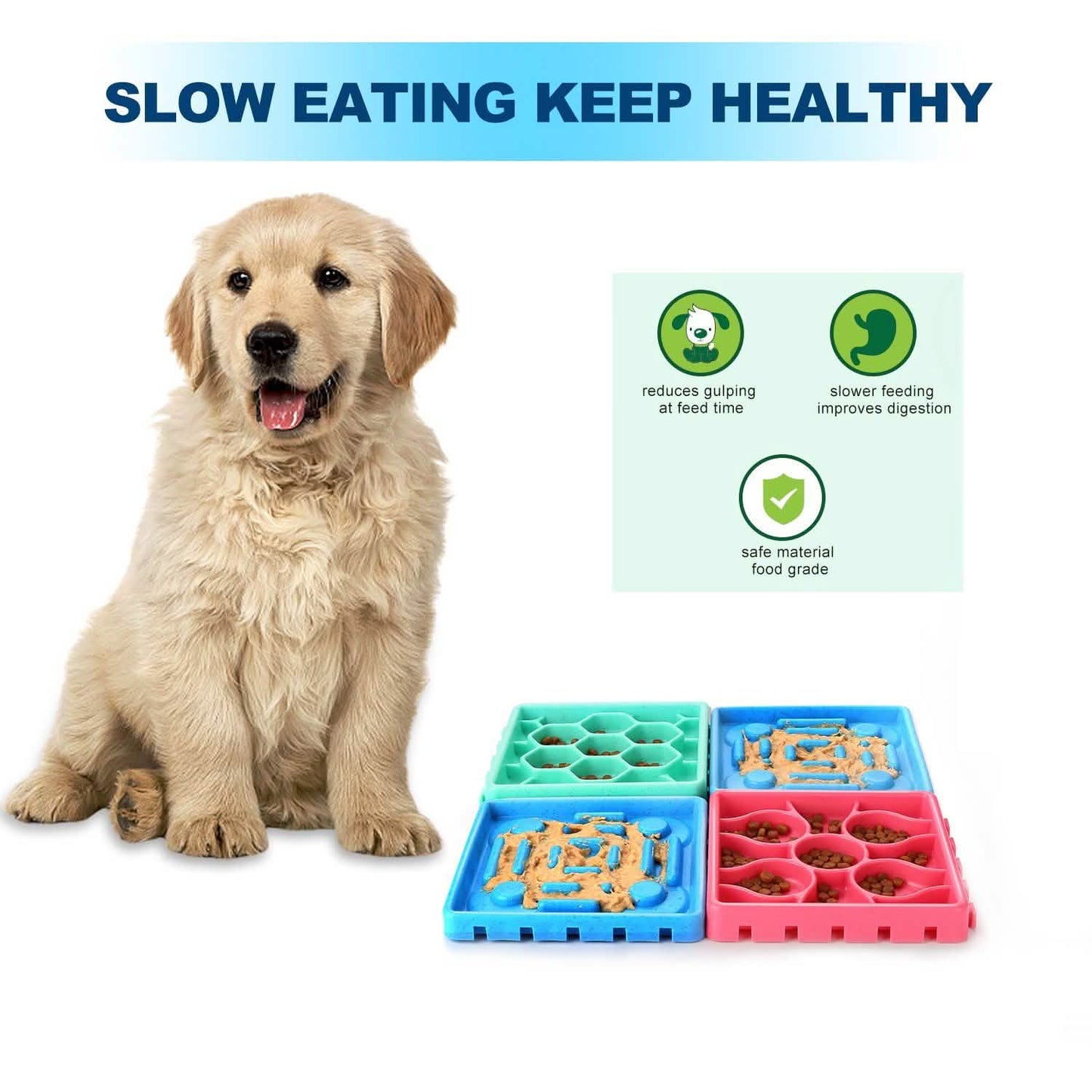 4-Piece: Pet Slow Feeder and Licking Tray Set DailySale