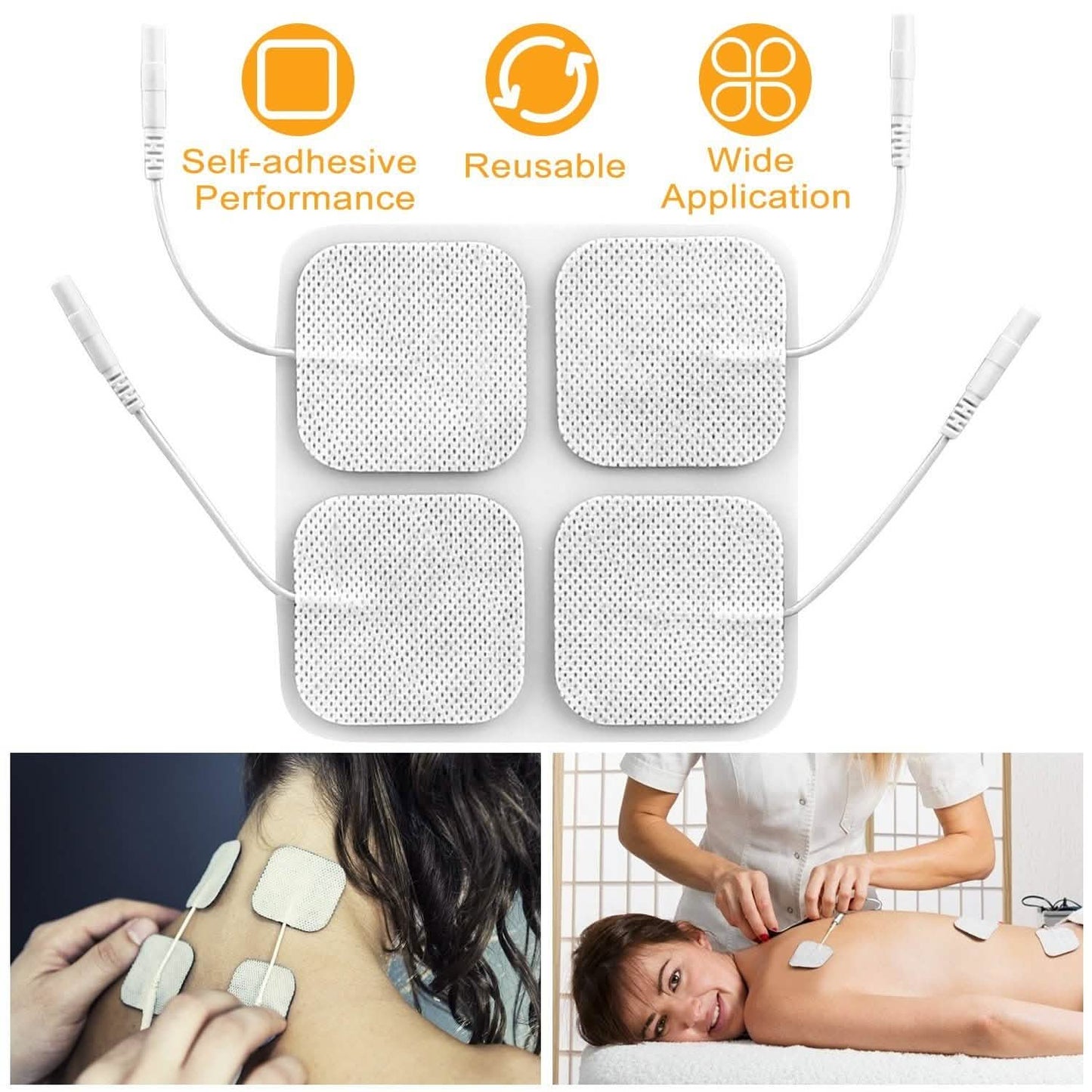 4-Piece: Reusable Self-Adhesive Replacement Electrode Pads DailySale