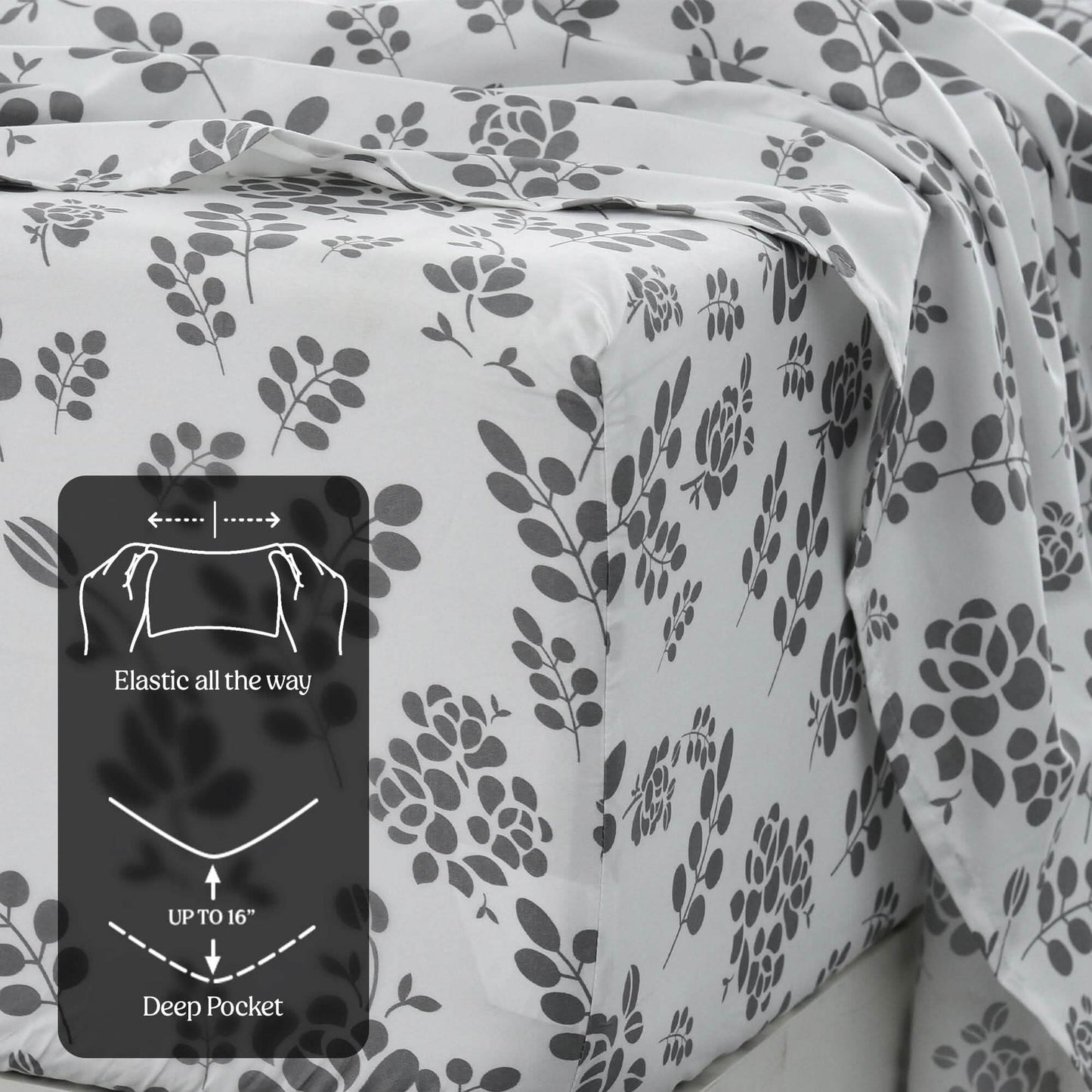 4-Piece Set: Floral Sheets Set Hypoallergenic Microfiber Ultra Soft Bed Sheets DailySale