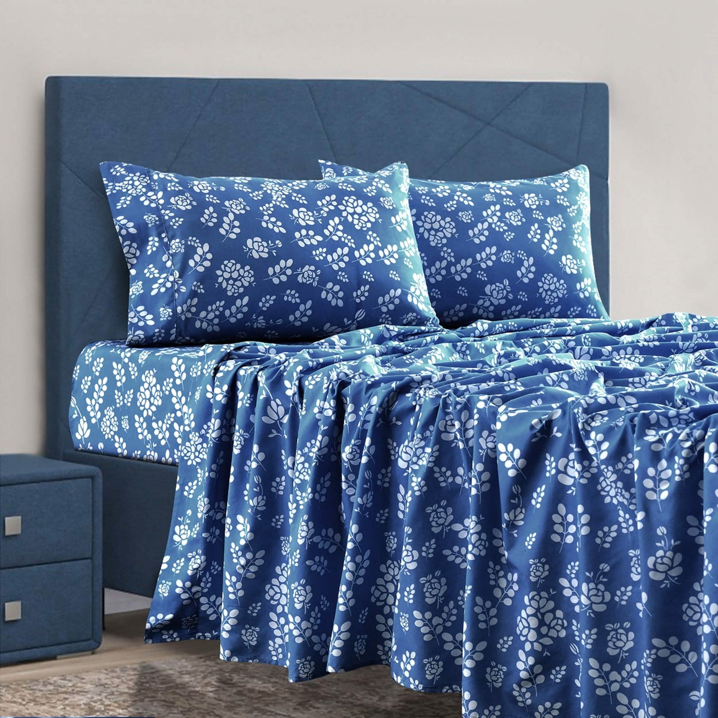 4-Piece Set: Floral Sheets Set Hypoallergenic Microfiber Ultra Soft Bed Sheets DailySale