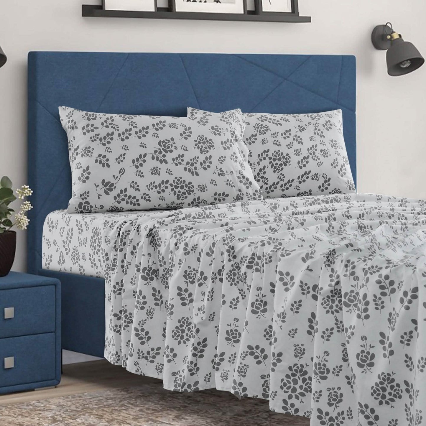 4-Piece Set: Floral Sheets Set Hypoallergenic Microfiber Ultra Soft Bed Sheets DailySale