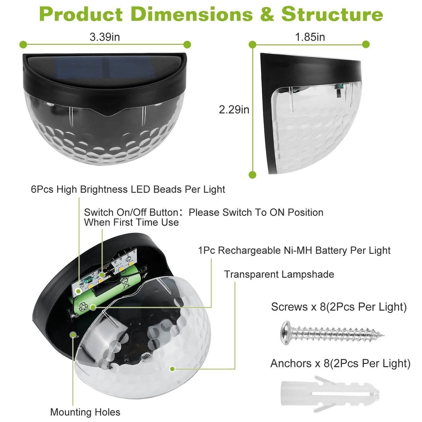 4-Piece: Solar Fence Outdoor Lights DailySale