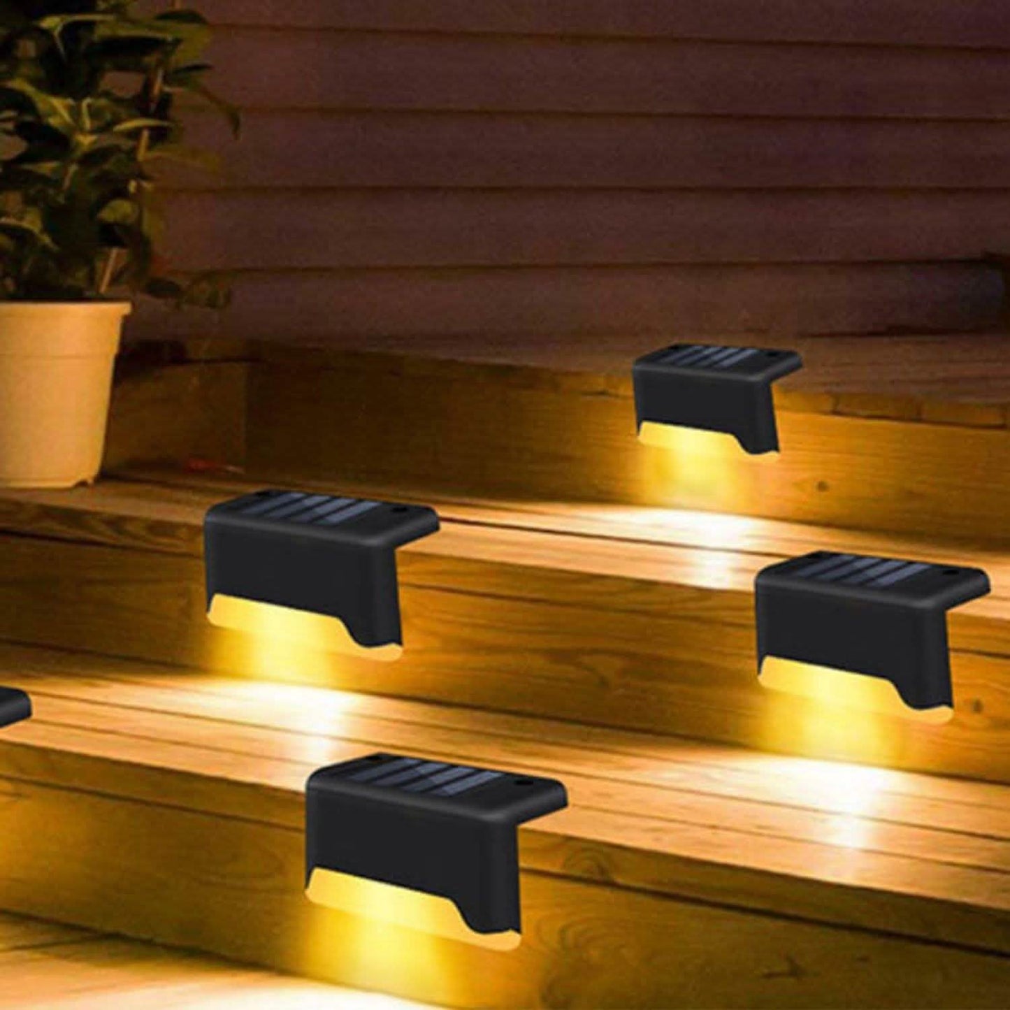 4-Piece: Solar Powered LED Step Lights DailySale