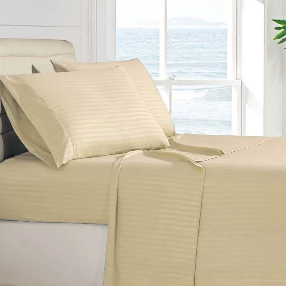 4-Piece: Stripe Smooth Textured Bedding Sheet Set DailySale