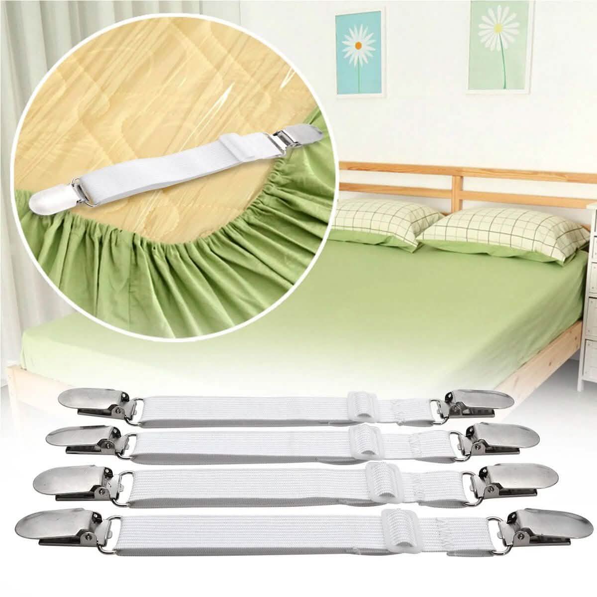 4-Pieces: Adjustable Bed Sheet Fasteners DailySale