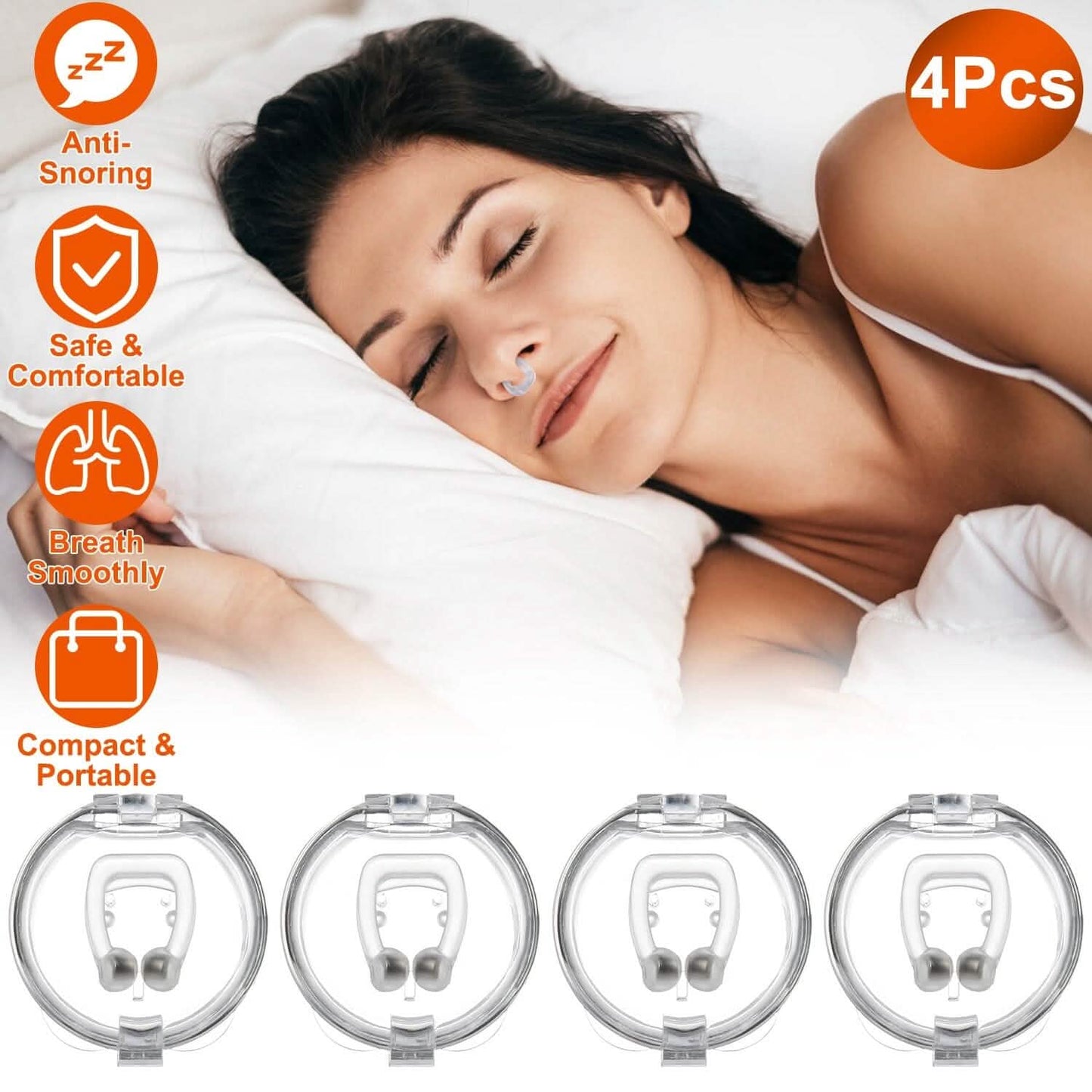 4-Pieces: Magnetic Nose Clip Anti Snoring Device DailySale