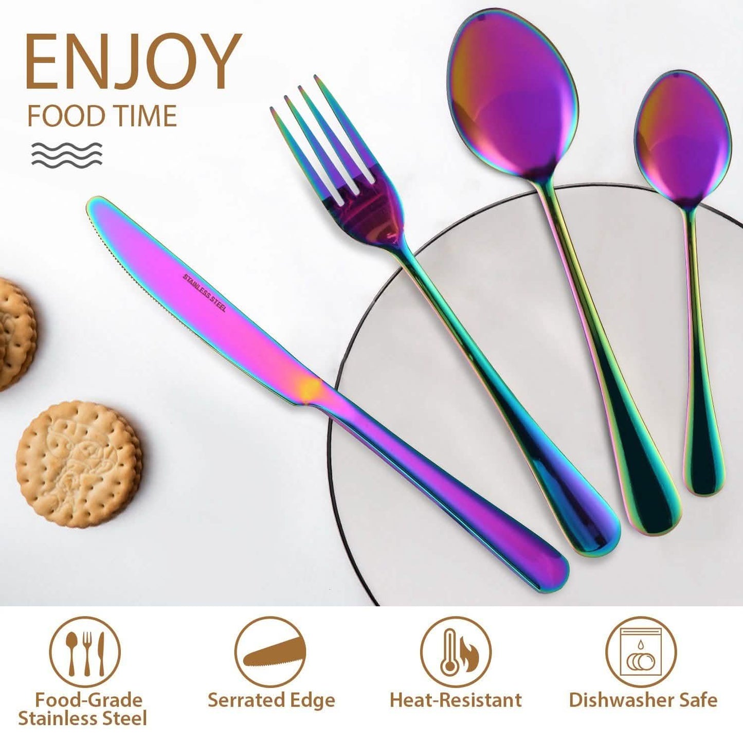 4-Pieces Set: Flatware Stainless Steel Silverware Cutlery Kitchen Set DailySale